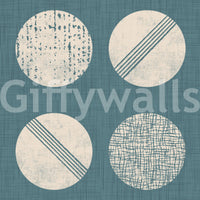 Dusty Teal Cream Circles Wallpaper Mid Century Wallpaper⁠