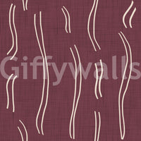 Burgundy Wavy Stripe Wallpaper Mid Century Wallpaper⁠