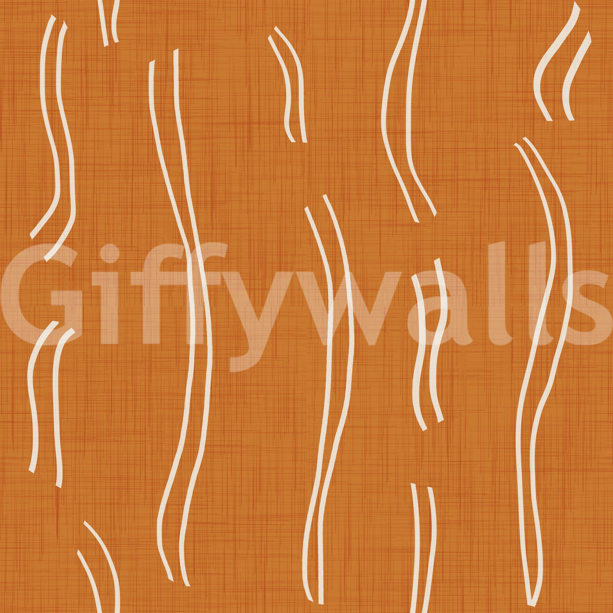 Burnt Orange Wavy Stripe Wallpaper Mid Century Wallpaper⁠