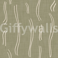 Sage Green Wavy Stripe Wallpaper Mid Century Wallpaper⁠