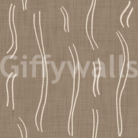 Warm Taupe Wavy Stripe Wallpaper Mid Century Wallpaper⁠