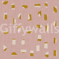 Blush Pink Abstract Shapes Wallpaper Mid Century Wallpaper⁠