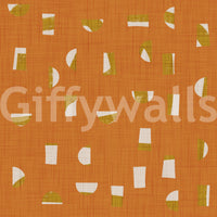 Burnt Orange Abstract Shapes Wallpaper Mid Century Wallpaper⁠