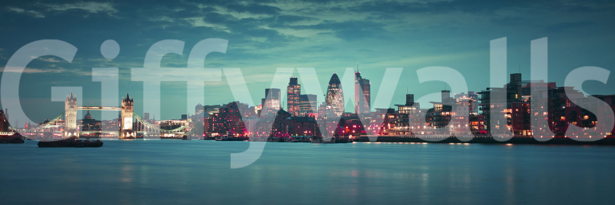 Thames River Metropolitan Dusk Wall Mural