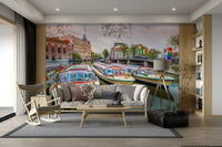 The colors are muted and classic, with soft grays, browns, and blues.

