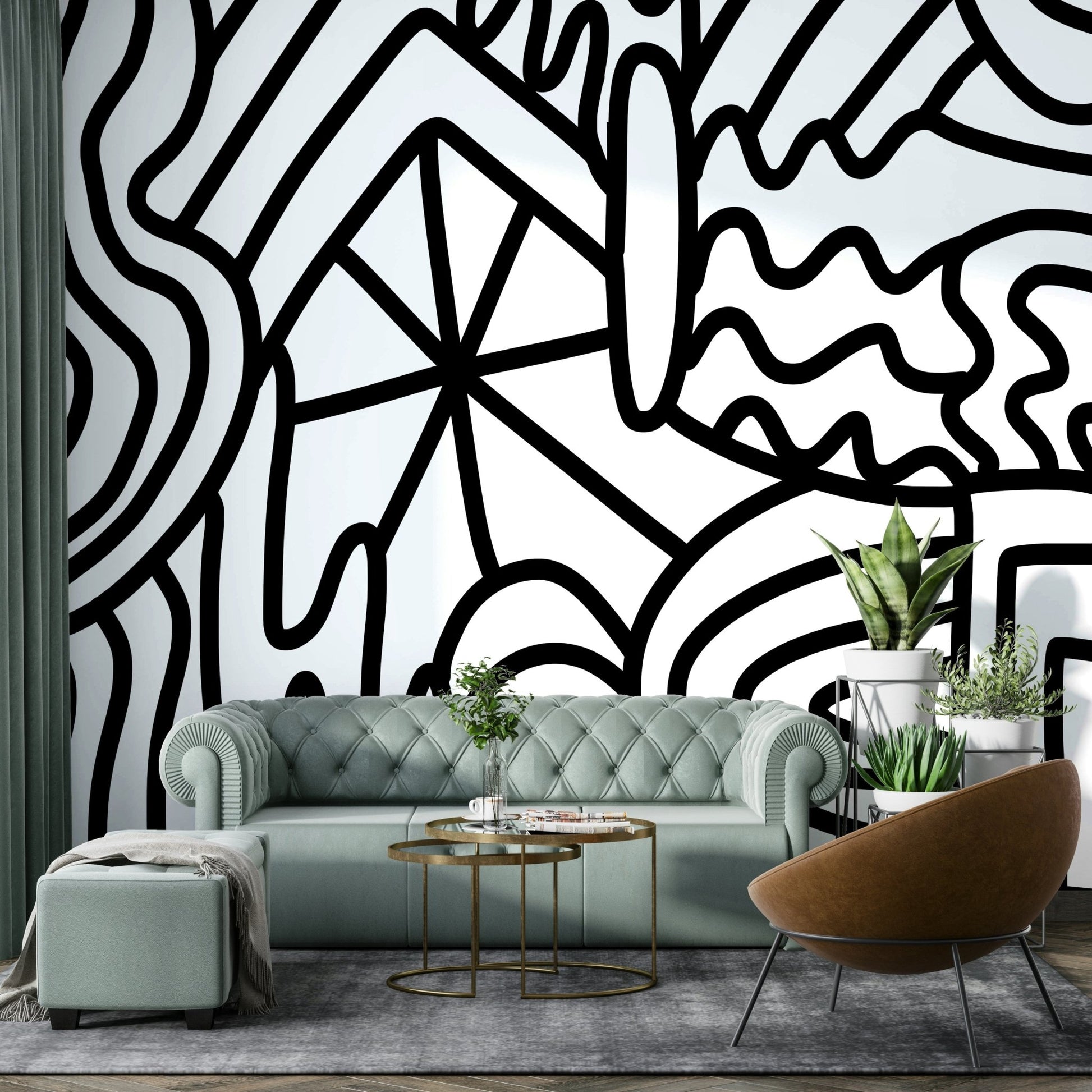 Soft wave pattern wallpaper for calm walls, GD2483