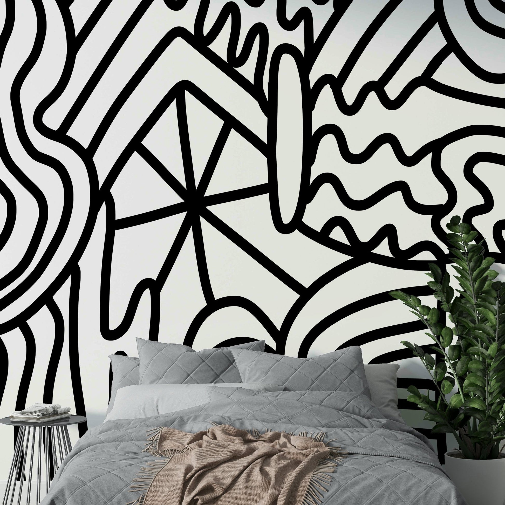 Calm and fluid wallpaper for minimalist spaces, GD2483