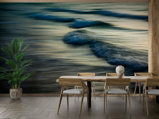 Waves I Wall Mural with blurred golden-hour surf GD4952
