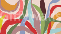 Fluid wave design wallpaper for a hallway feature wall mural.