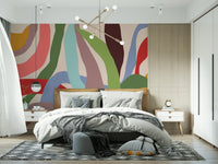 Vibrant teal wallpaper for a coastal theme office wall mural.