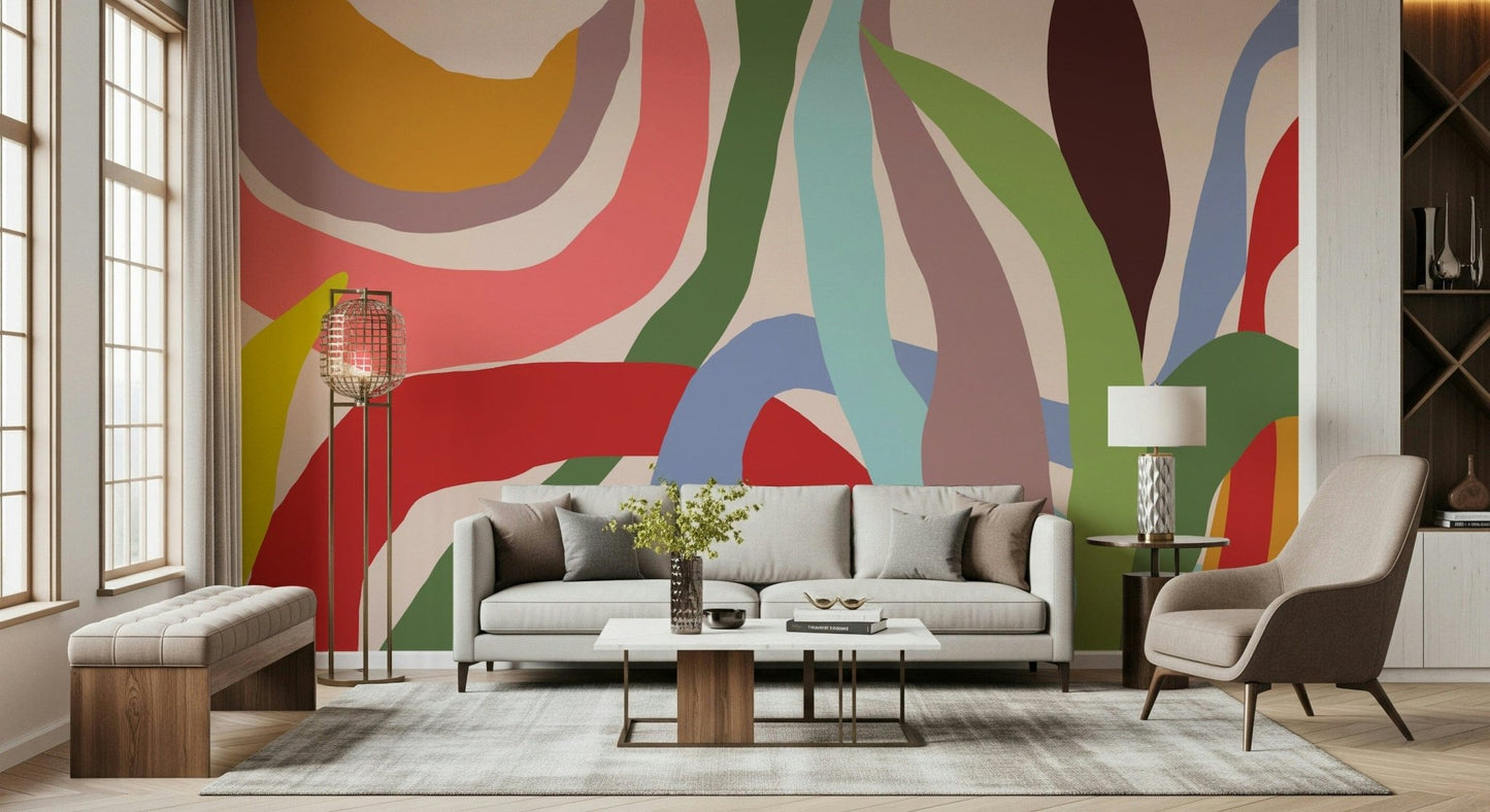 Waves of Joy Wall Mural for a relaxing spa room wallpaper.