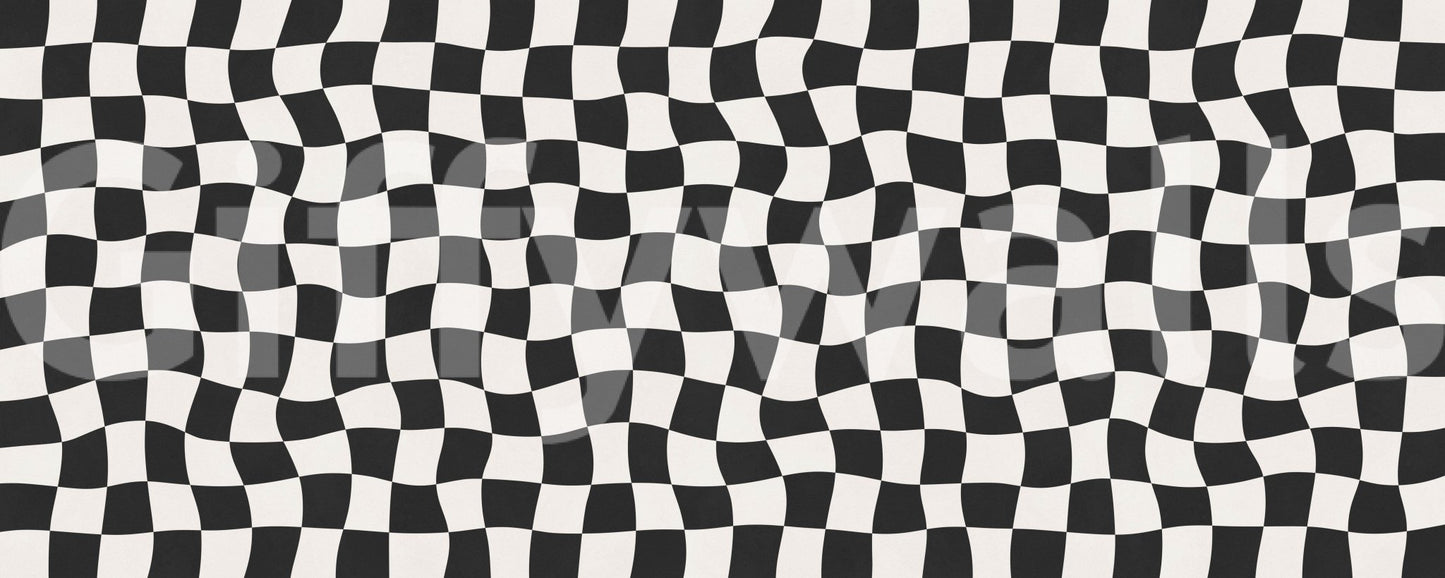 Groovy Wavy Check pattern wall decor interior accent item.