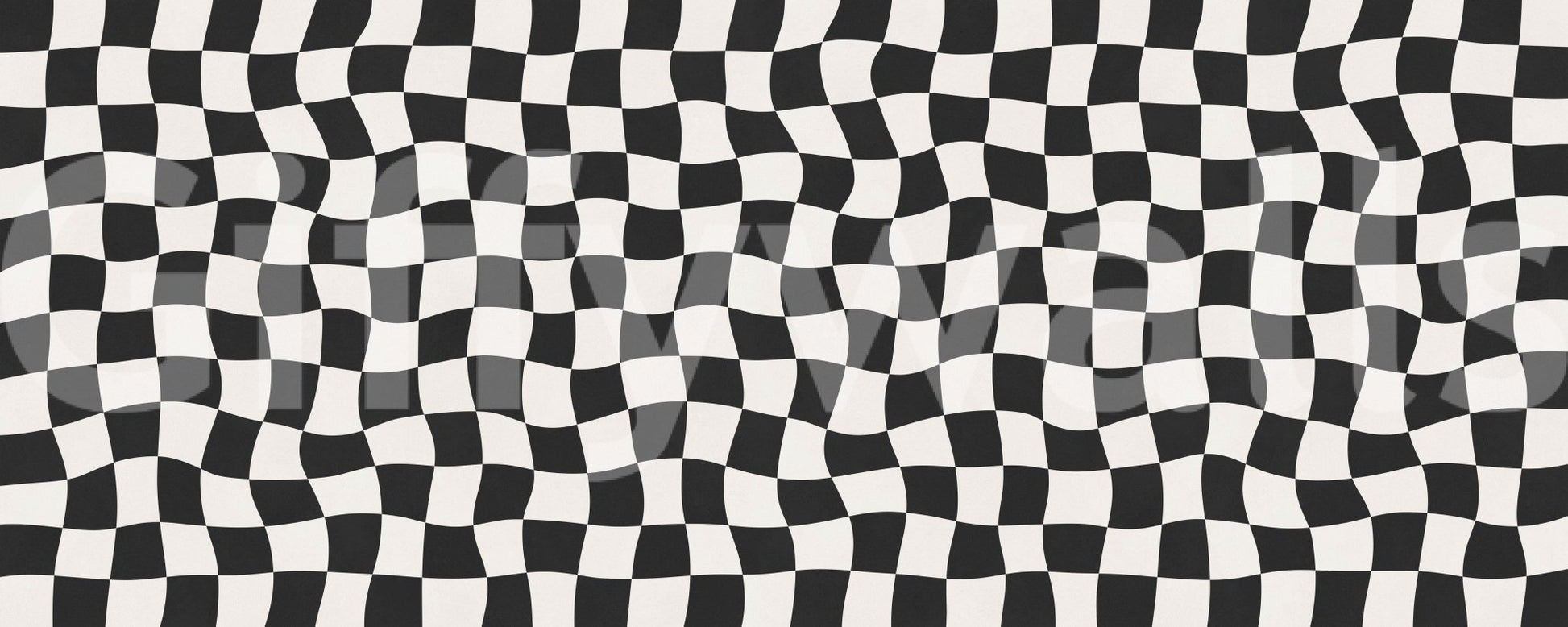 Groovy Wavy Check pattern wall decor interior accent item.