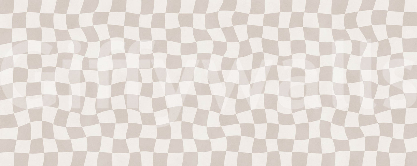 Boho chic Wavy Checkered Dream wallpaper for walls serene bedroom backdrop.