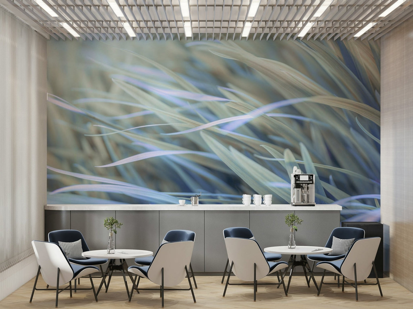 Nature wallpaper with gentle wavy grasses

