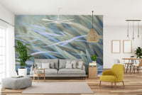 Wavy green grass design for wall decor

