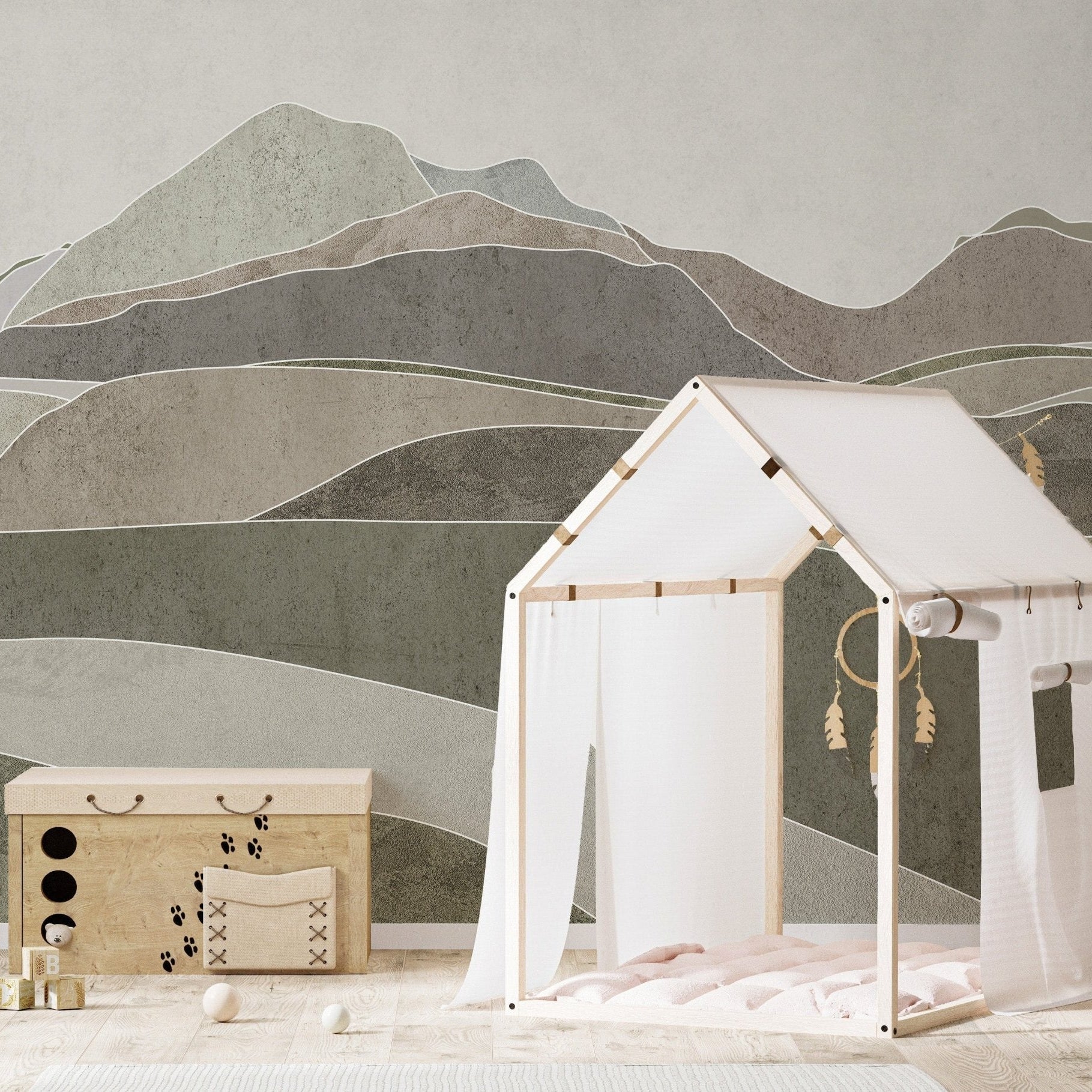 Brown Wavy Hills Wallpaper Murals - Giffywalls B181