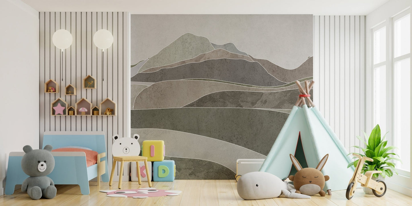 Brown Wavy Hills Wallpaper Murals - Giffywalls B181