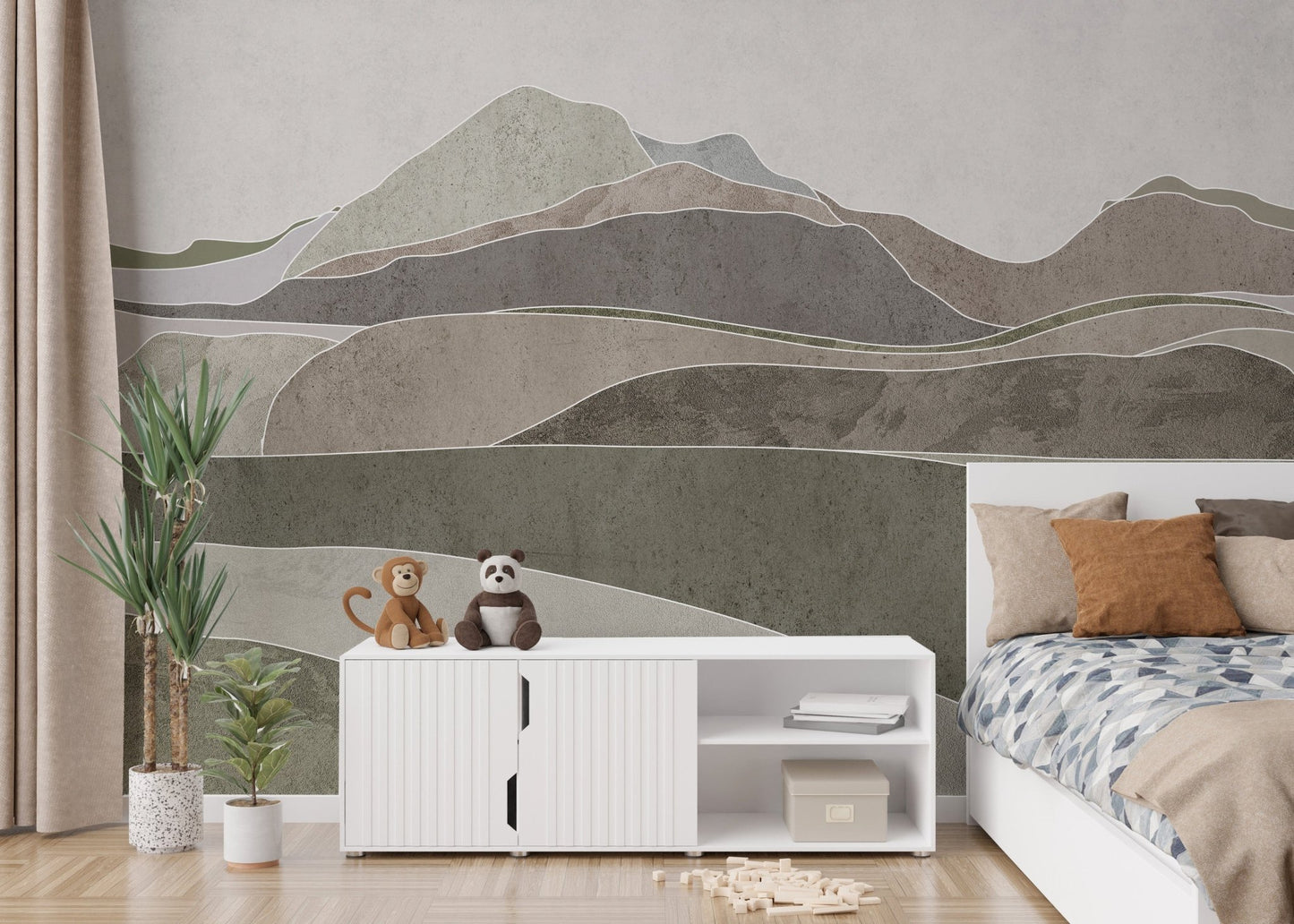Brown Wavy Hills Wallpaper Murals - Giffywalls B181