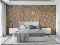 Brown and tan cork wallcovering
