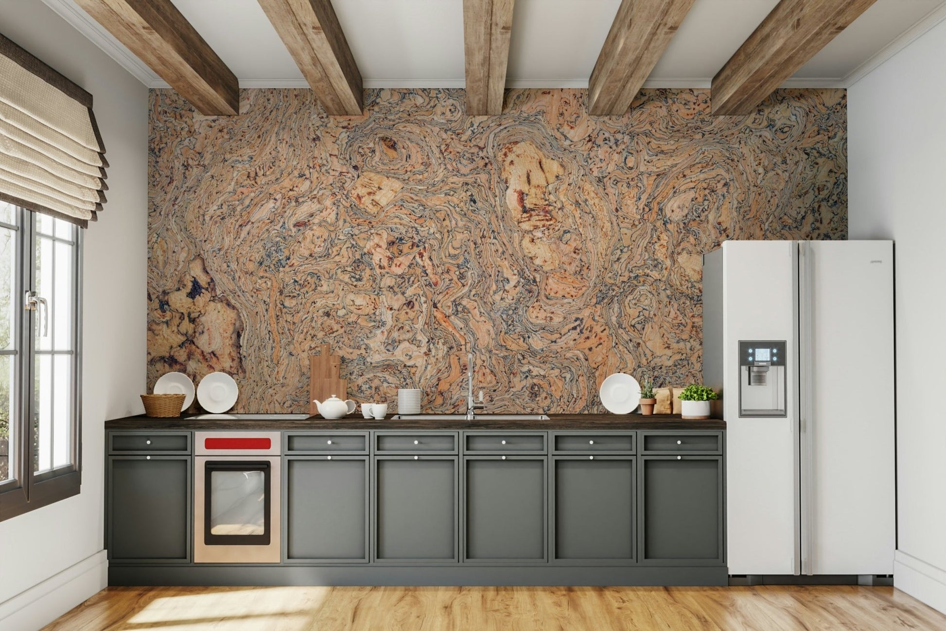 Abstract cork design wallpaper
