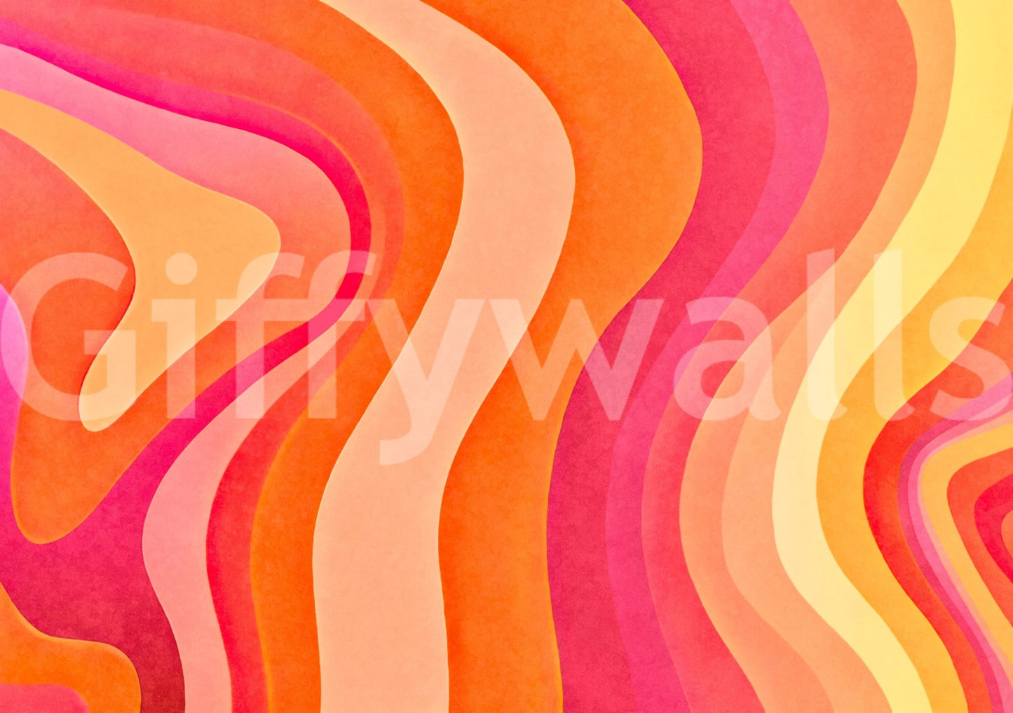 A seamless pattern of colorful waves on a wall

