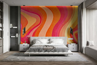 Wallpaper with a vibrant, retro-inspired design

