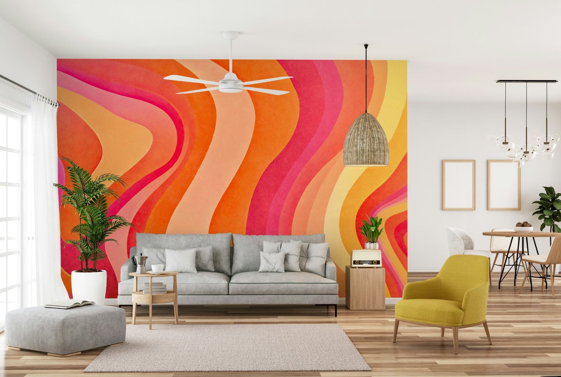 Wallpaper for walls with a playful, artistic feel

