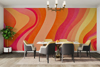 Detailed view of the soft, blended watercolor lines

