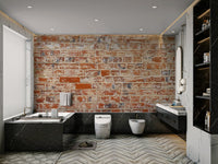 Vintage brick wall mural with a charming weathered look.

