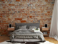 Realistic weathered brick mural for modern spaces.

