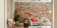 Detailed weathered brick wall design for classic appeal.

