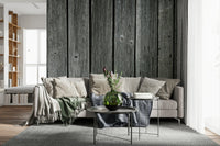 Authentic gray wood grain Weathered Wood Panel Wall Mural for interiors.