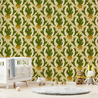 Western wallpaper with cactus and horseshoe

