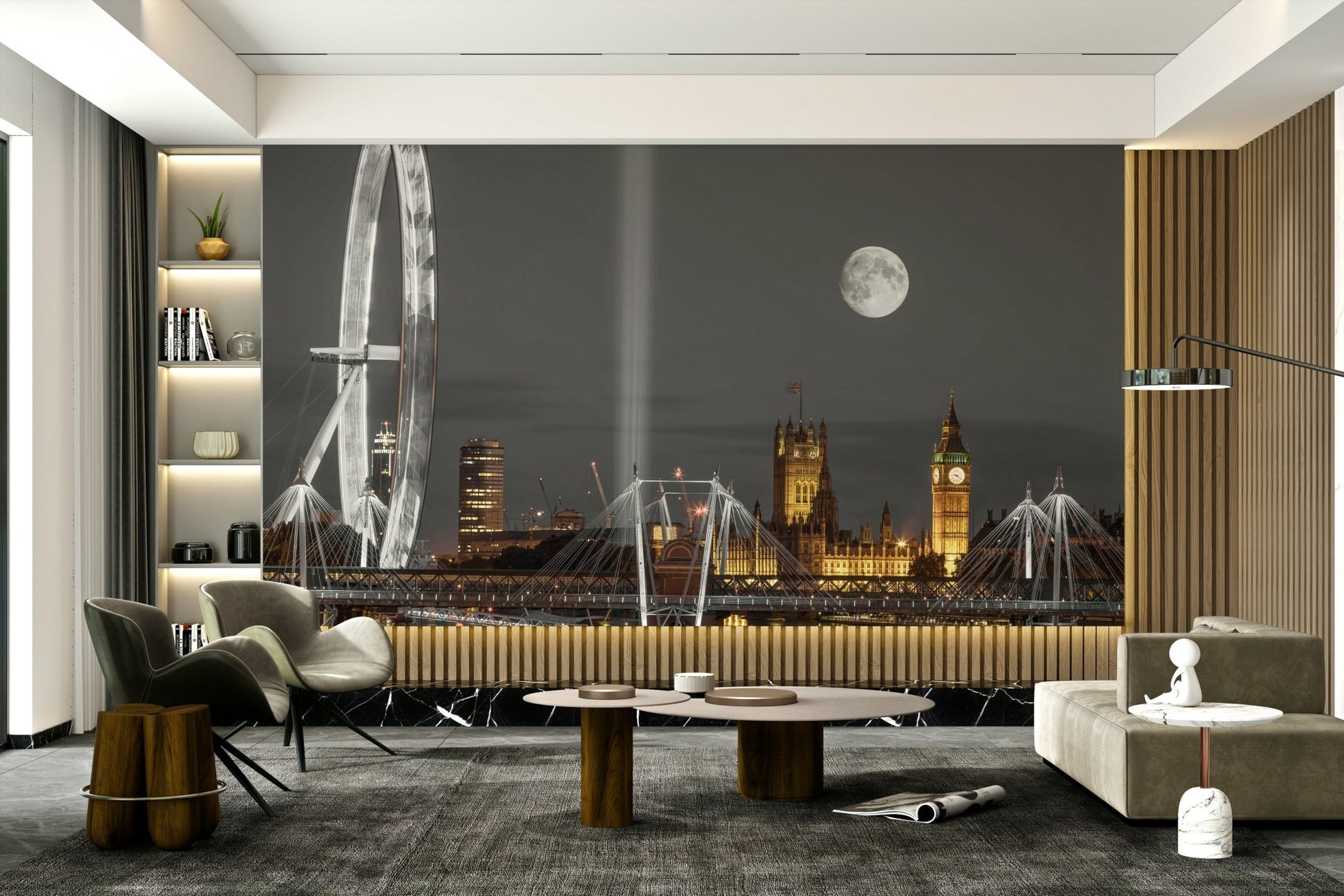 Detailed Westminster Abbey mural for home spaces.

