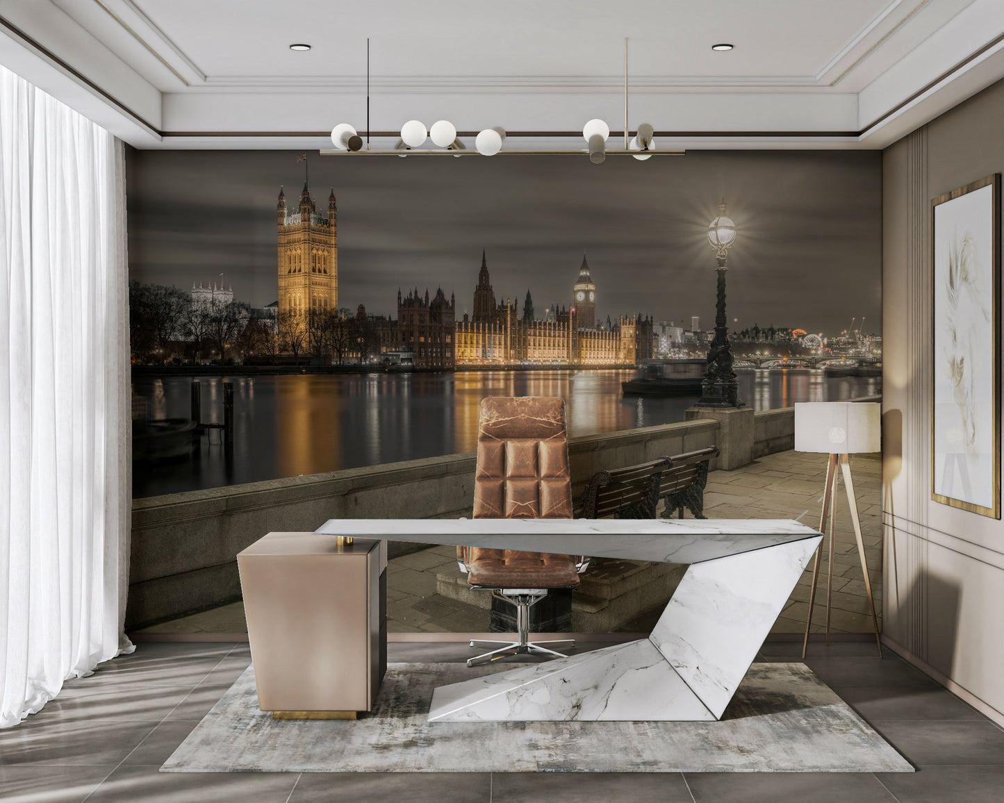 Westminster at Night Wall Mural