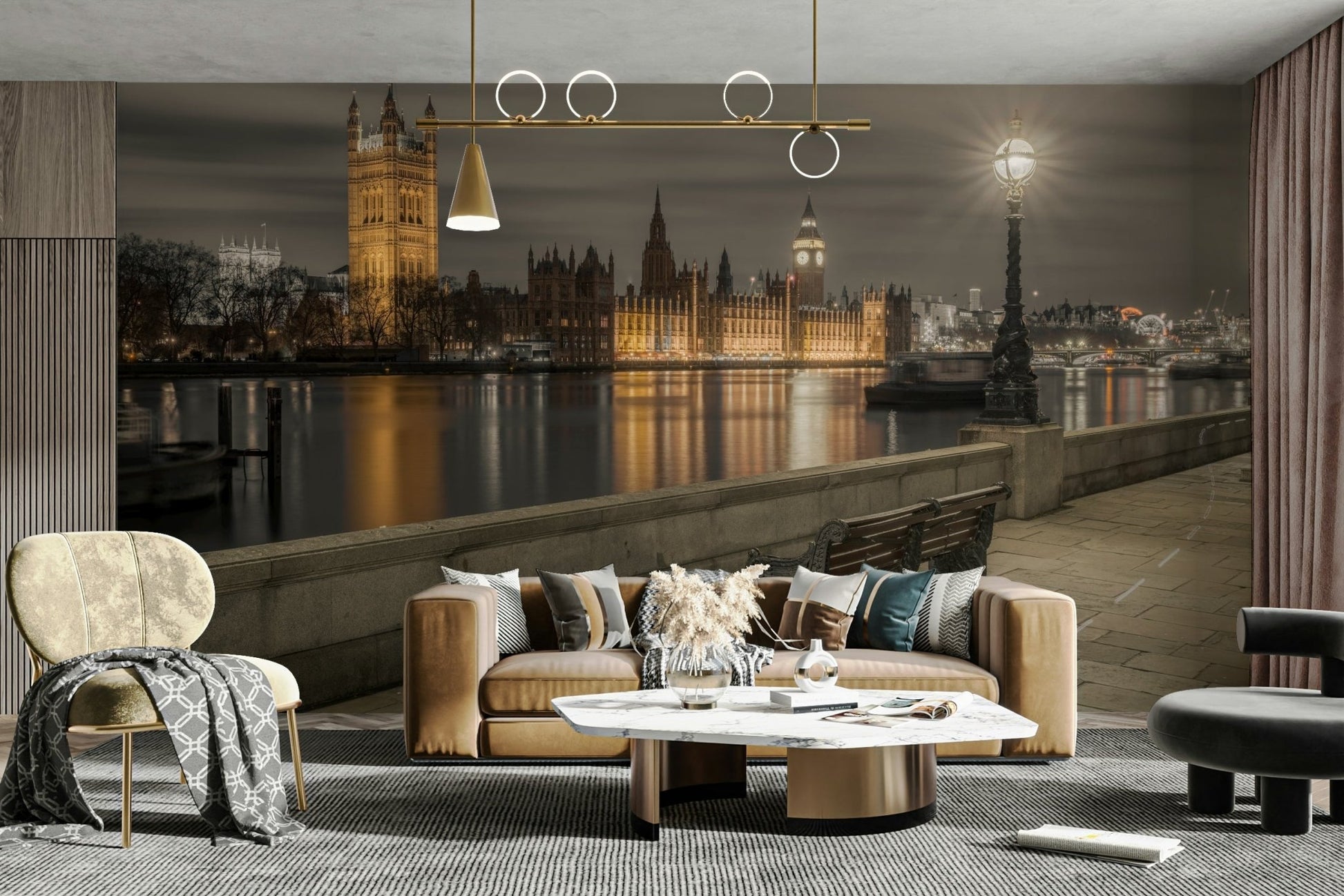 Westminster at Night Wall Mural