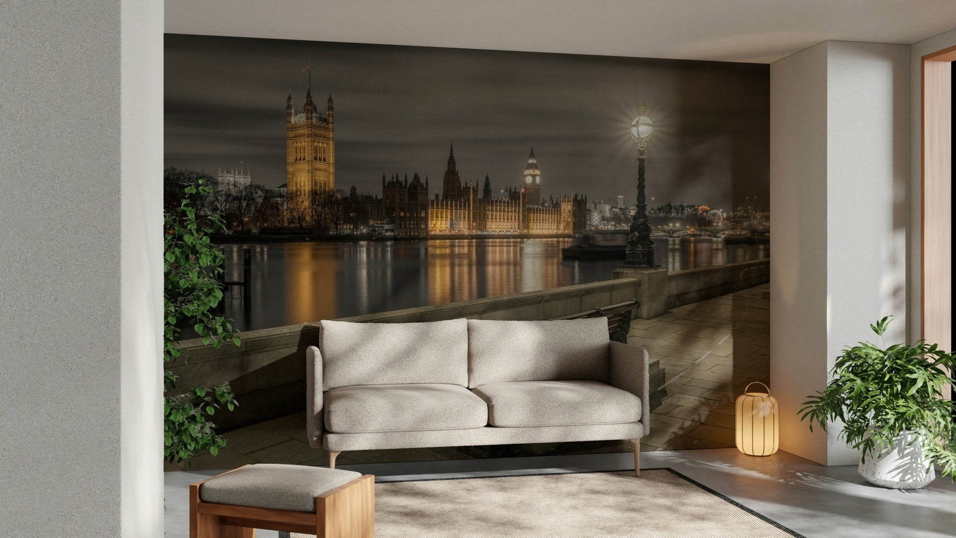 Westminster at Night Wall Mural