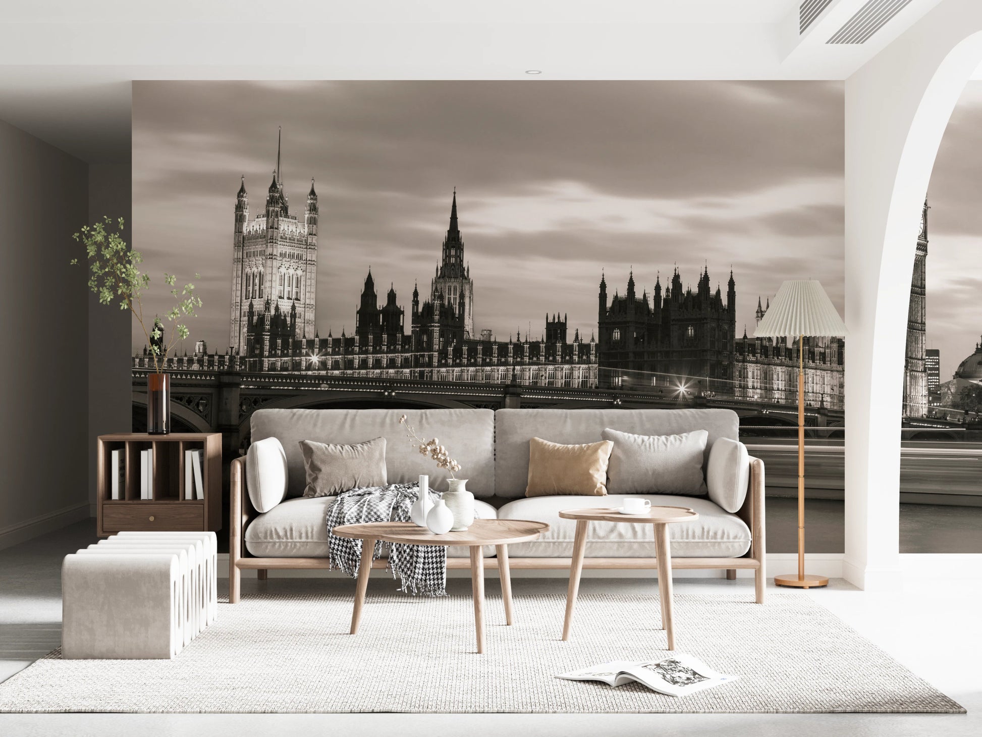 Classic London bridge mural for office interior