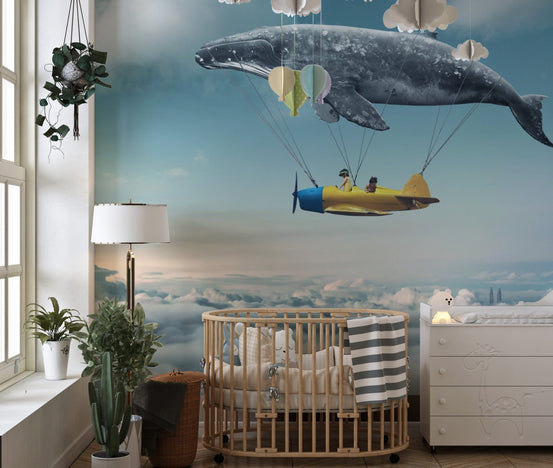 Celestial Whale Adventure Wall Mural
 B600