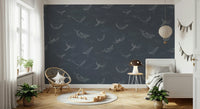 Modern apartment interior with Whale Song Serenade Wall Mural