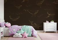 Sophisticated Whale Song wallpaper for a professional studio.
