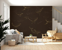 Artistic Whale Song wallpaper for a calming feature wall.