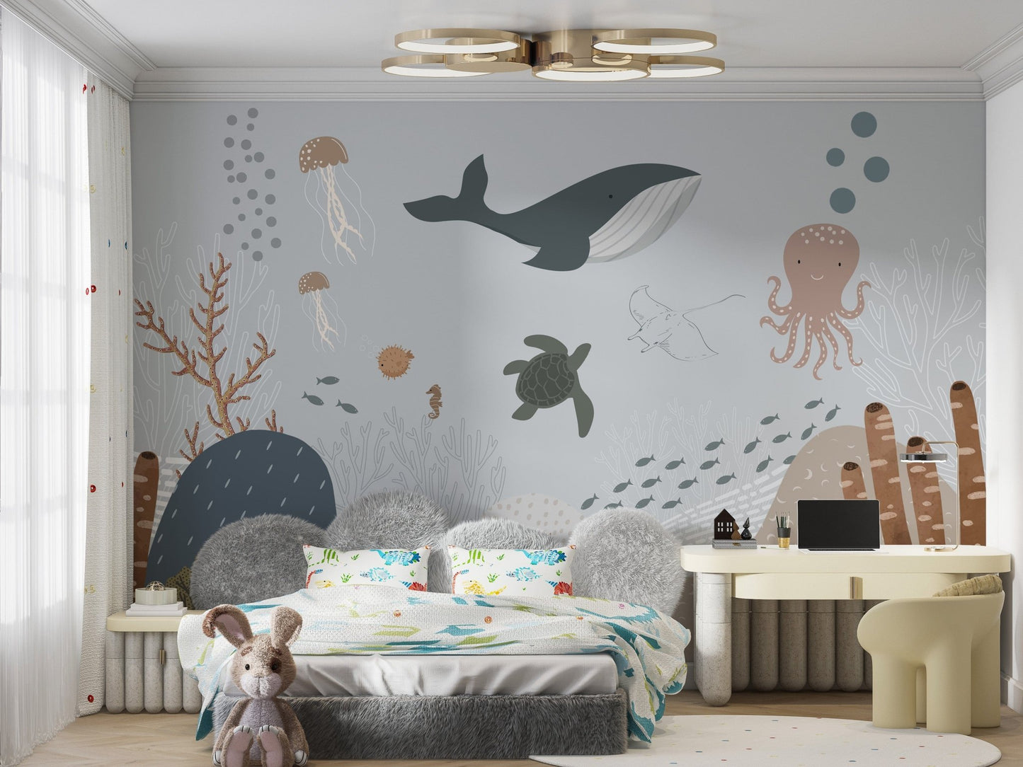 Underwater whale wall art for rooms
