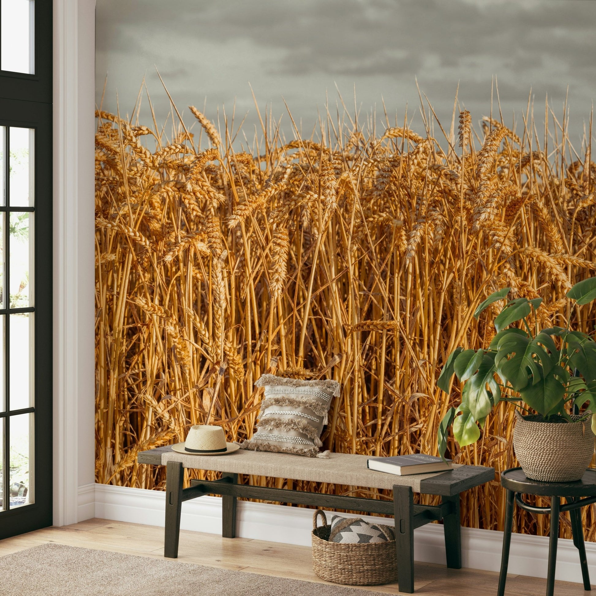 Horizon view wheat mural wallpaper

