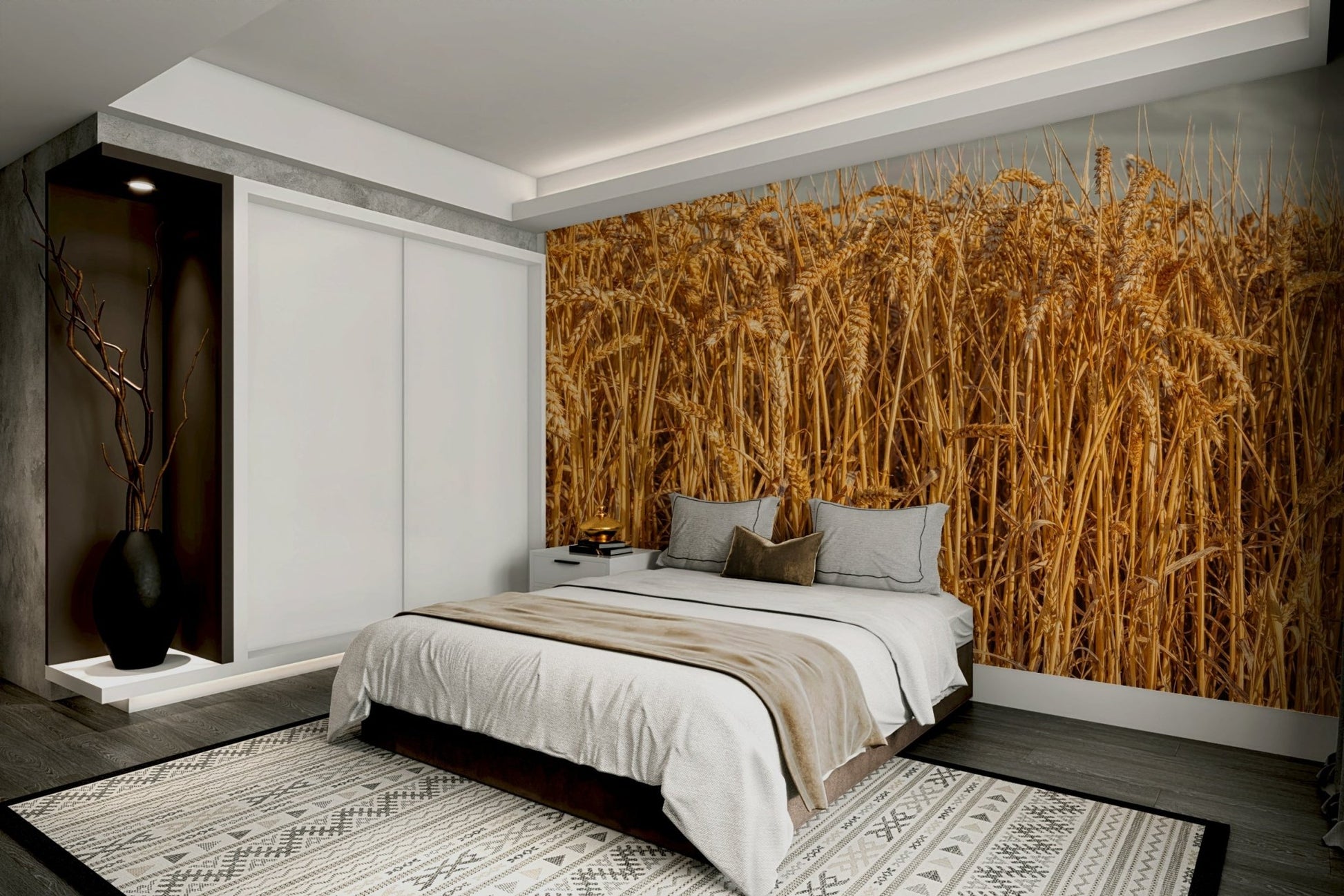 Wheat Field Expanses wall mural design

