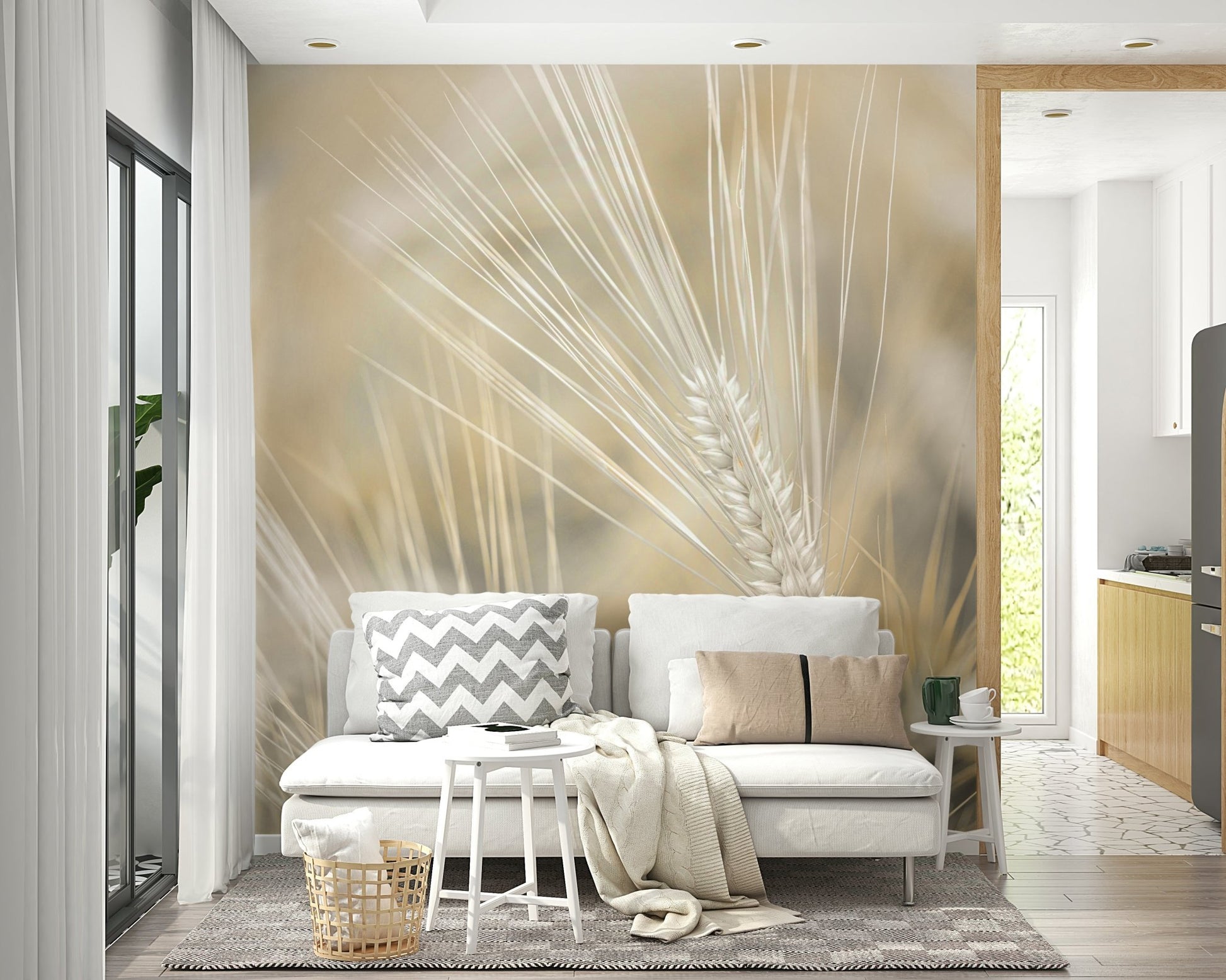 Farmhouse style mural wallpaper
