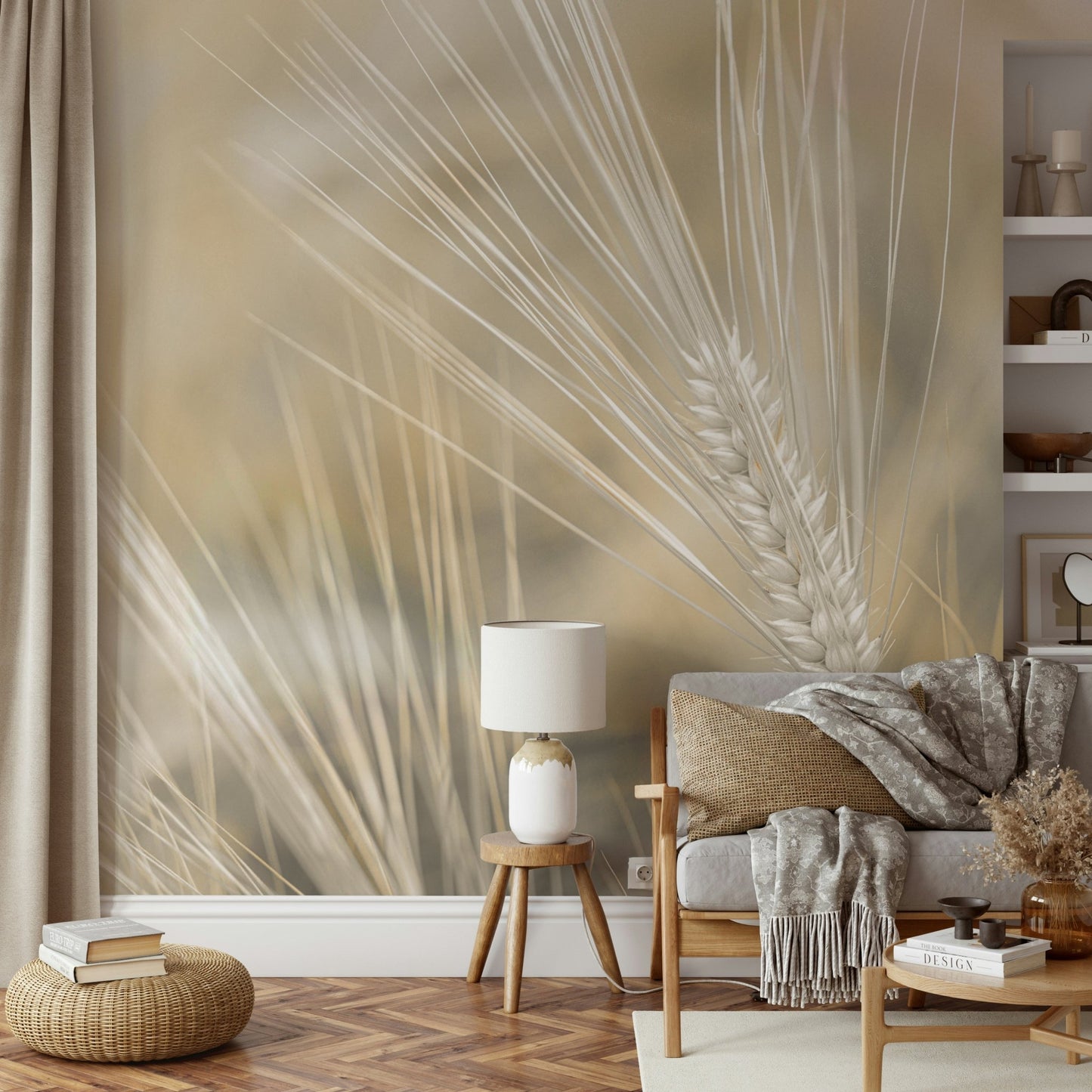 Soft beige and neutral tones
