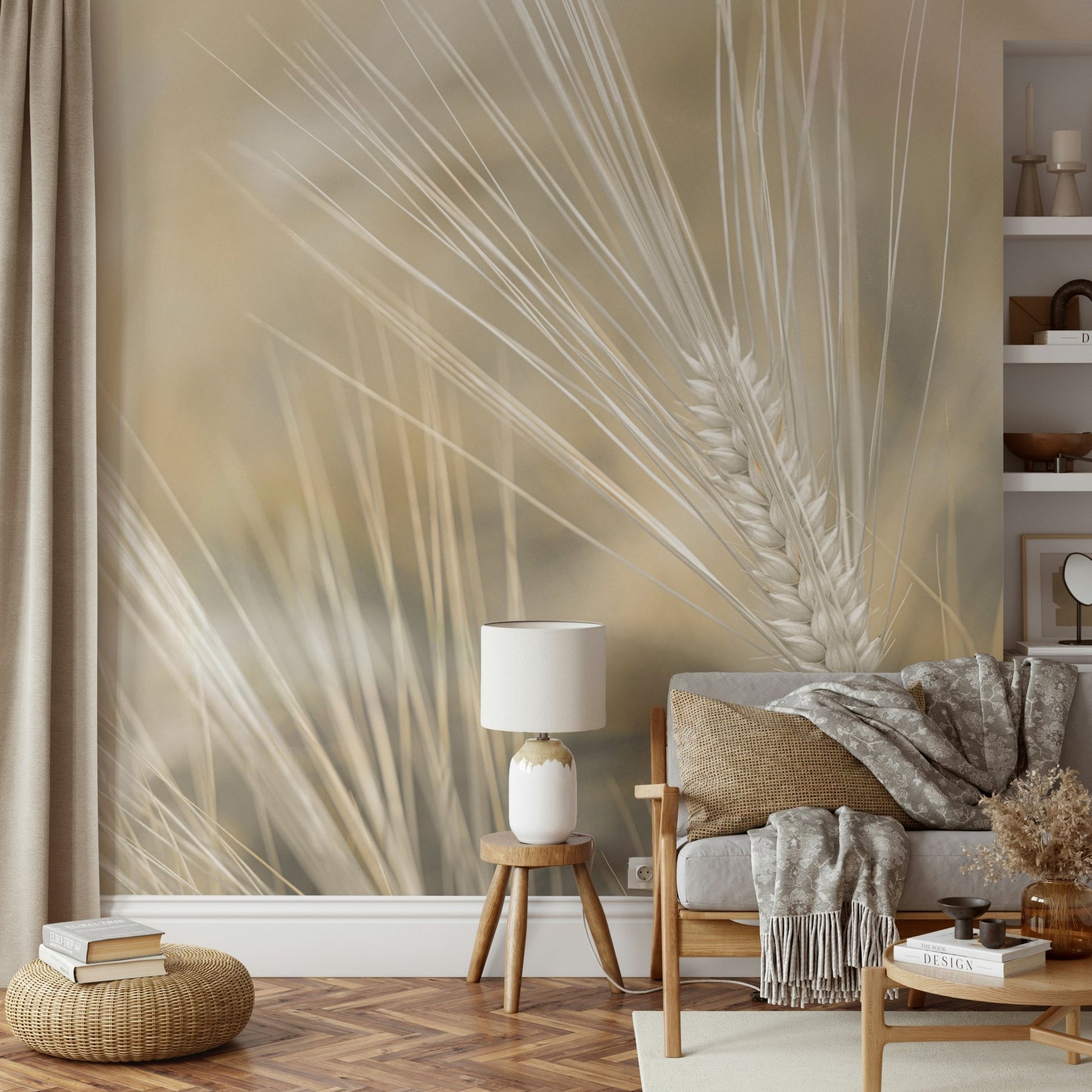 Soft beige and neutral tones
