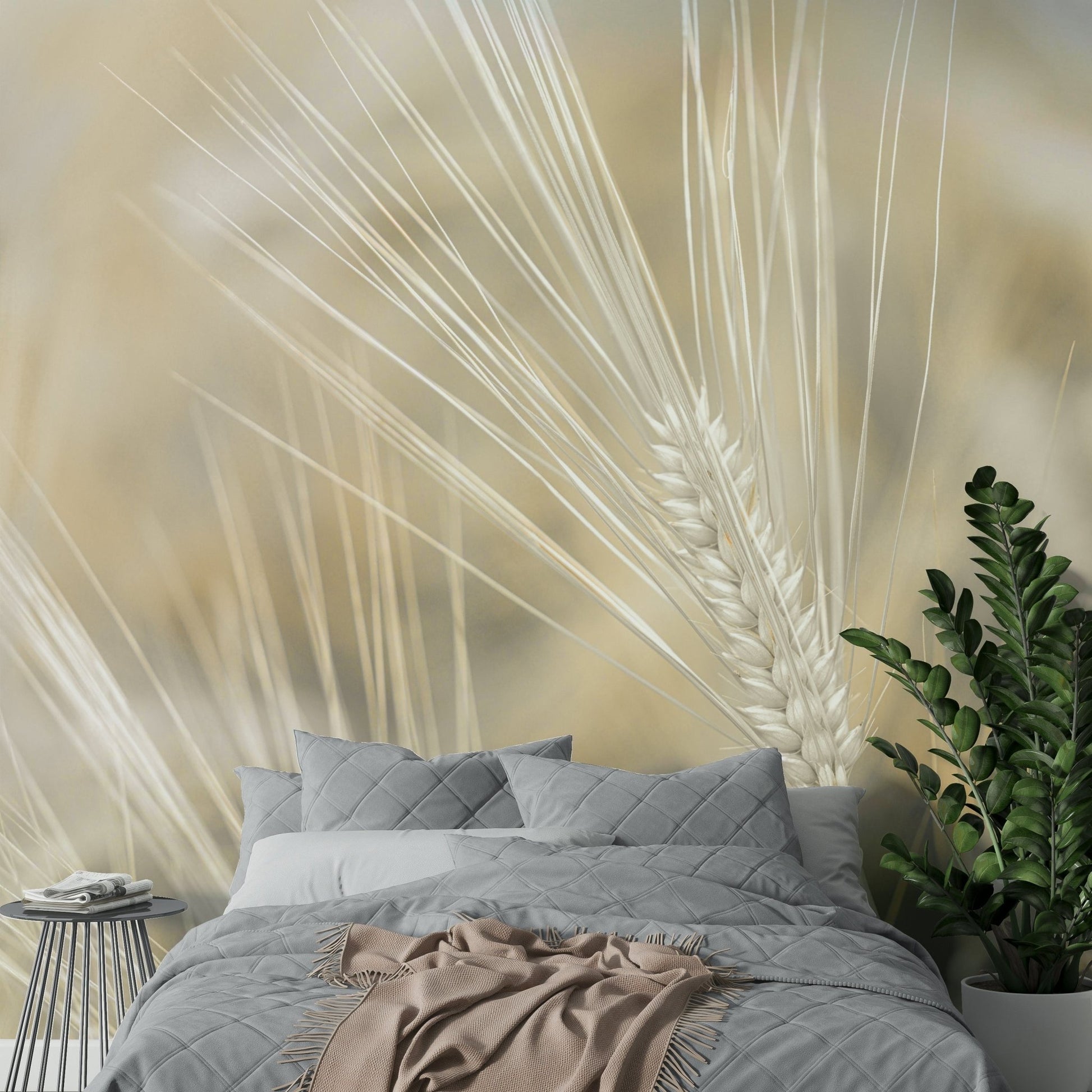 Natural wheat field wall design
